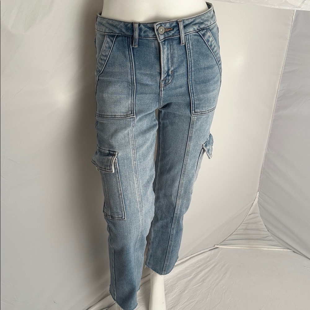 Hidden Blue Stretch Cargo Jeans